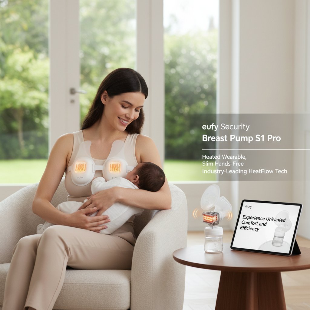eufy Security - Experience Unrivaled Comfort and Efficiency: Introducing the eufy Security Breast Pump S1 Pro, Heated Wearable, Slim Hands-Free with Industry-Leading HeatFlow Tech