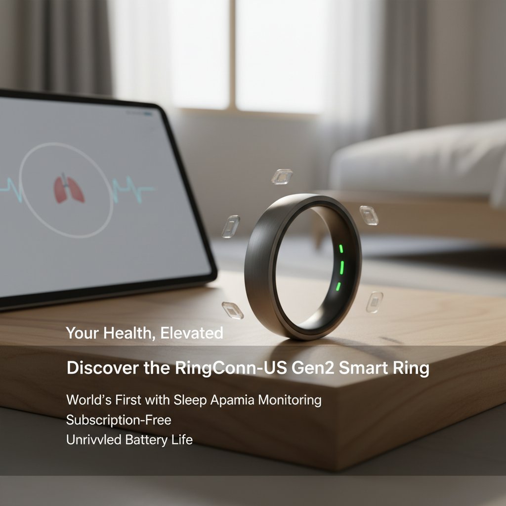 Your Health, Elevated: Discover the RingConn-US Gen 2 Smart Ring – World’s First with Sleep Apnea Monitoring, Subscription-Free, and Unrivaled Battery Life