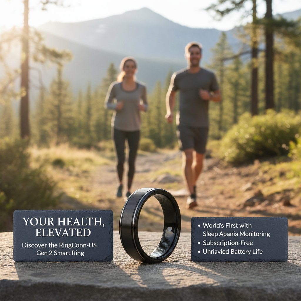 RingConn-US - Your Health, Elevated: Discover the RingConn-US Gen 2 Smart Ring – World’s First with Sleep Apnea Monitoring, Subscription-Free, and Unrivaled Battery Life