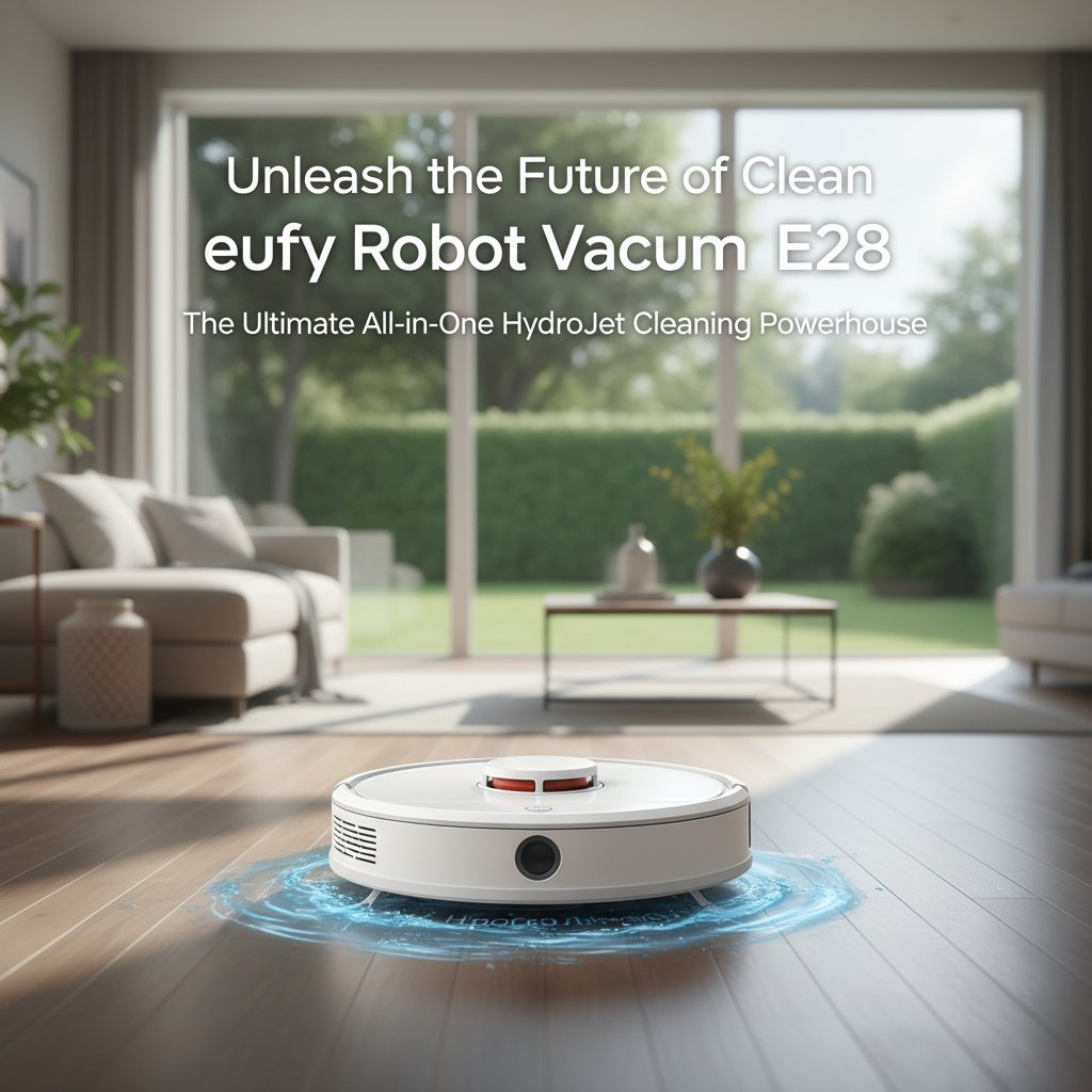 eufy - Unleash the Future of Clean: eufy Robot Vacuum E28 – The Ultimate All-in-One HydroJet Cleaning Powerhouse