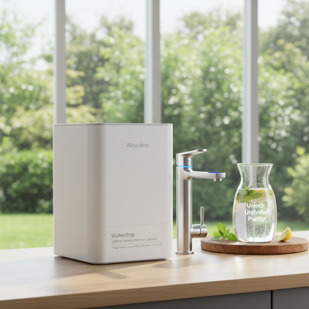 Waterdrop - Unlock Unrivaled Purity: Introducing the Waterdrop G3P600 Reverse Osmosis System, 8 Stage Tankless Water Filter with Smart LED Faucet