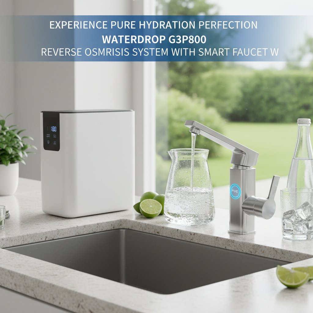 Experience Pure Hydration Perfection: The Waterdrop G3P800 Reverse Osmosis System with Smart Faucet W