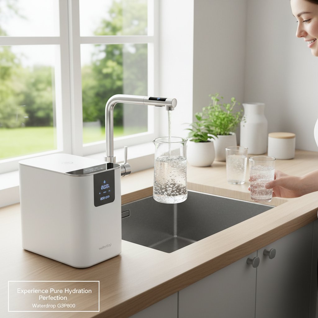 Waterdrop - Experience Pure Hydration Perfection: The Waterdrop G3P800 Reverse Osmosis System with Smart Faucet W