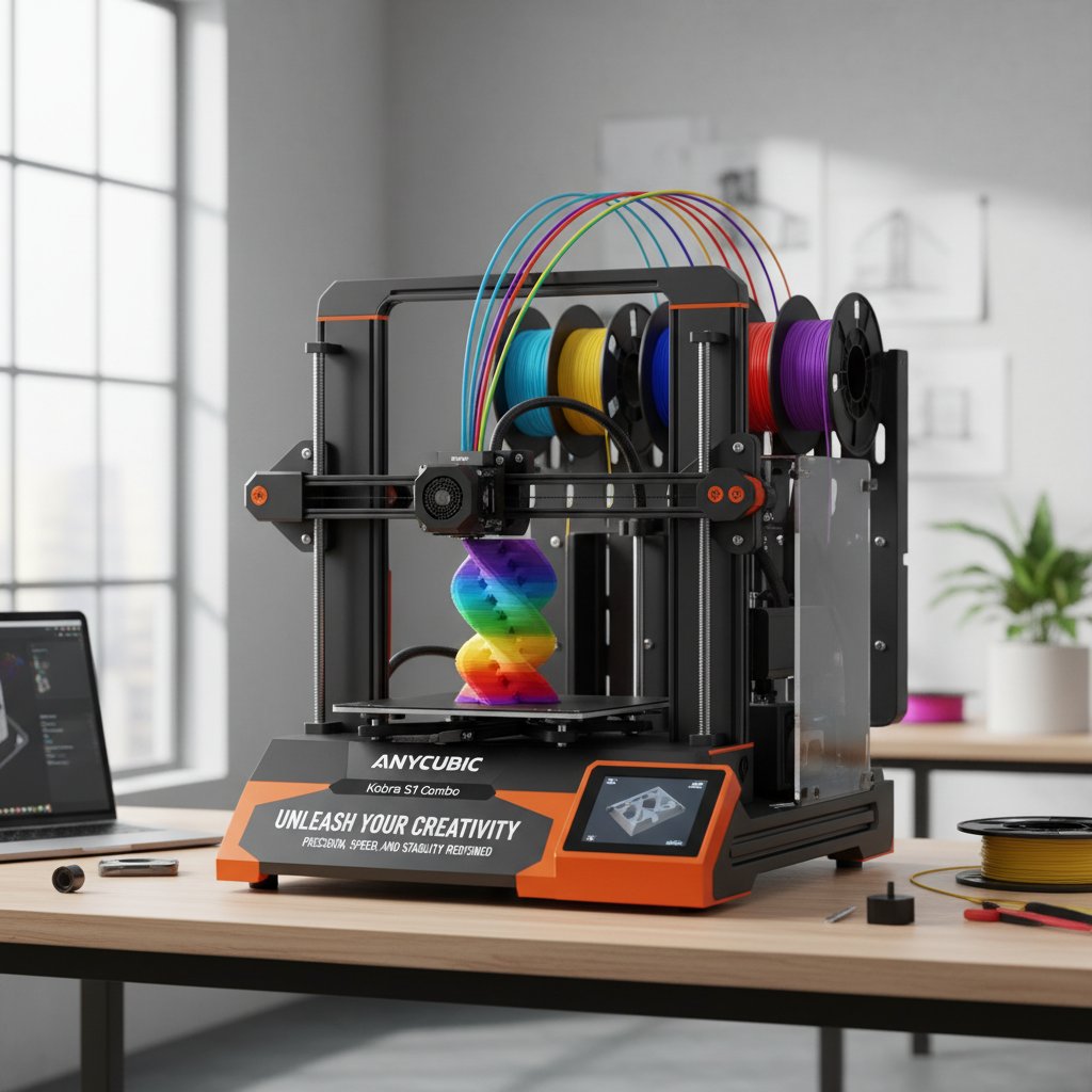 Unleash Your Creativity with the ANYCUBIC Multicolor 3D Printer, Kobra S1 Combo: Precision, Speed, and Stability Redefined
