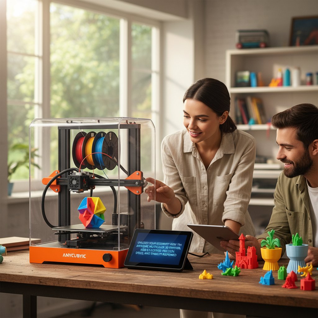 ANYCUBIC - Unleash Your Creativity with the ANYCUBIC Multicolor 3D Printer, Kobra S1 Combo: Precision, Speed, and Stability Redefined