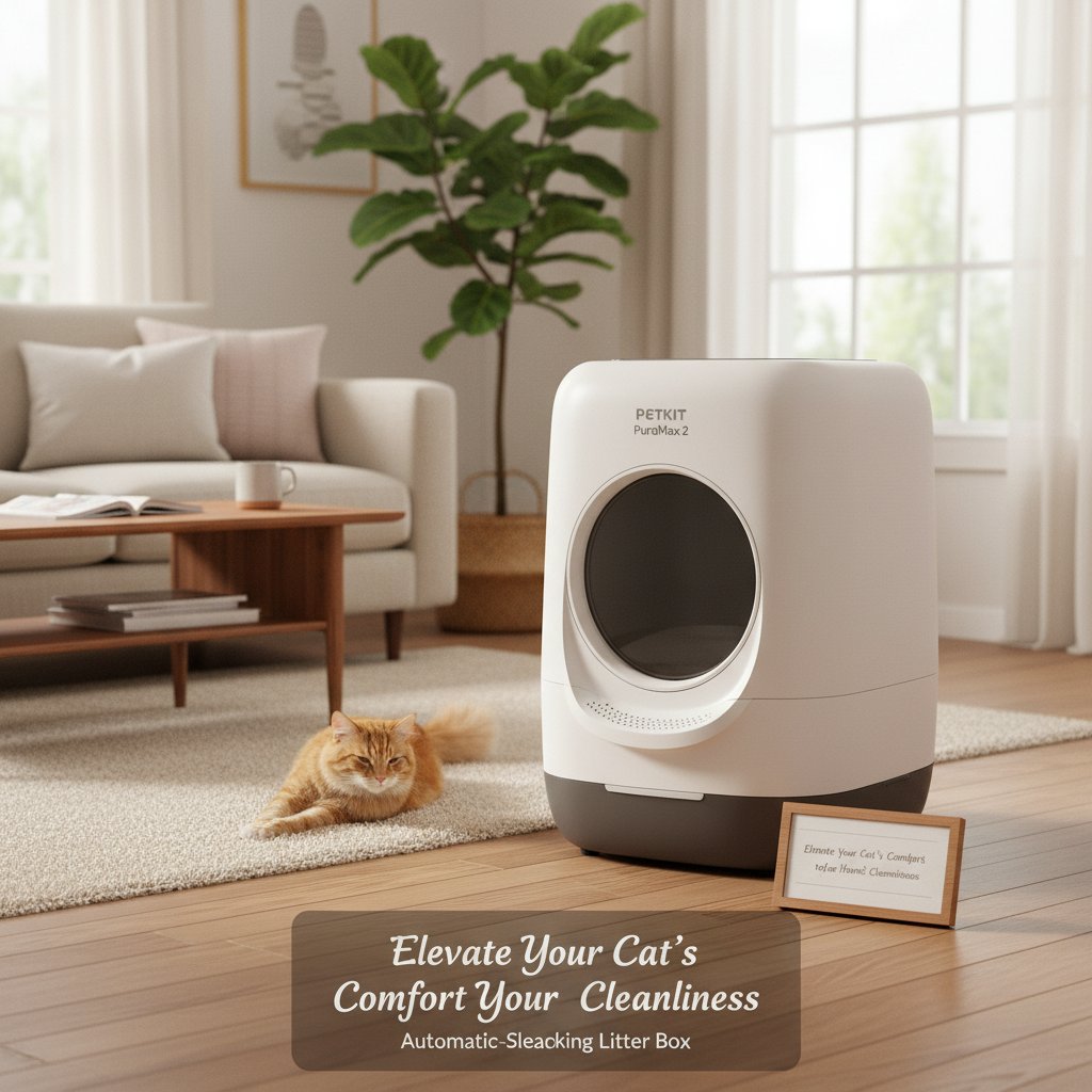 PETKIT - Elevate Your Cat's Comfort and Your Home's Cleanliness with the PETKIT PuraMax 2 Automatic Self-Cleaning Cat Litter Box