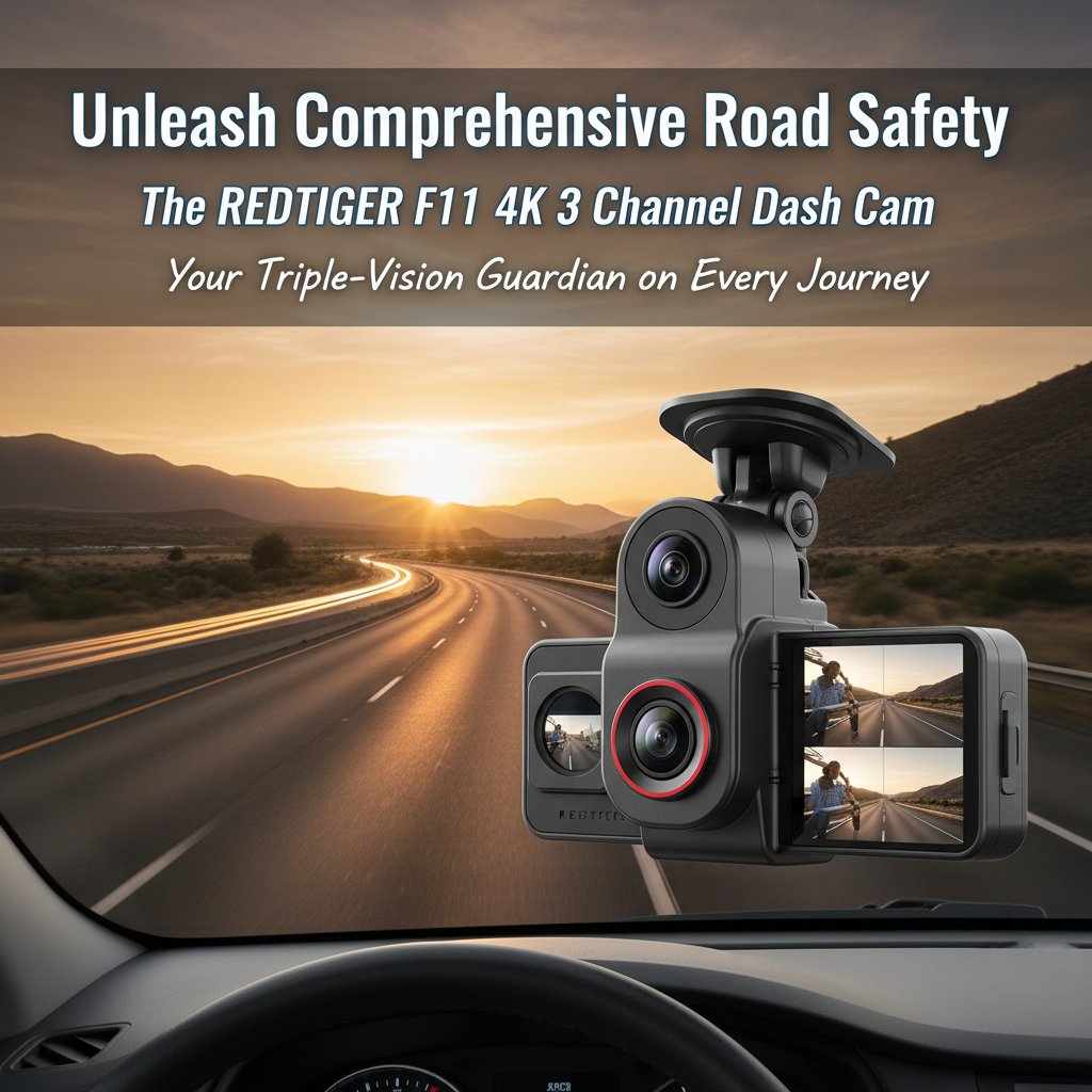 Unleash Comprehensive Road Safety: The REDTIGER F17 4K 3 Channel Dash Cam – Your Triple-Vision Guardian on Every Journey