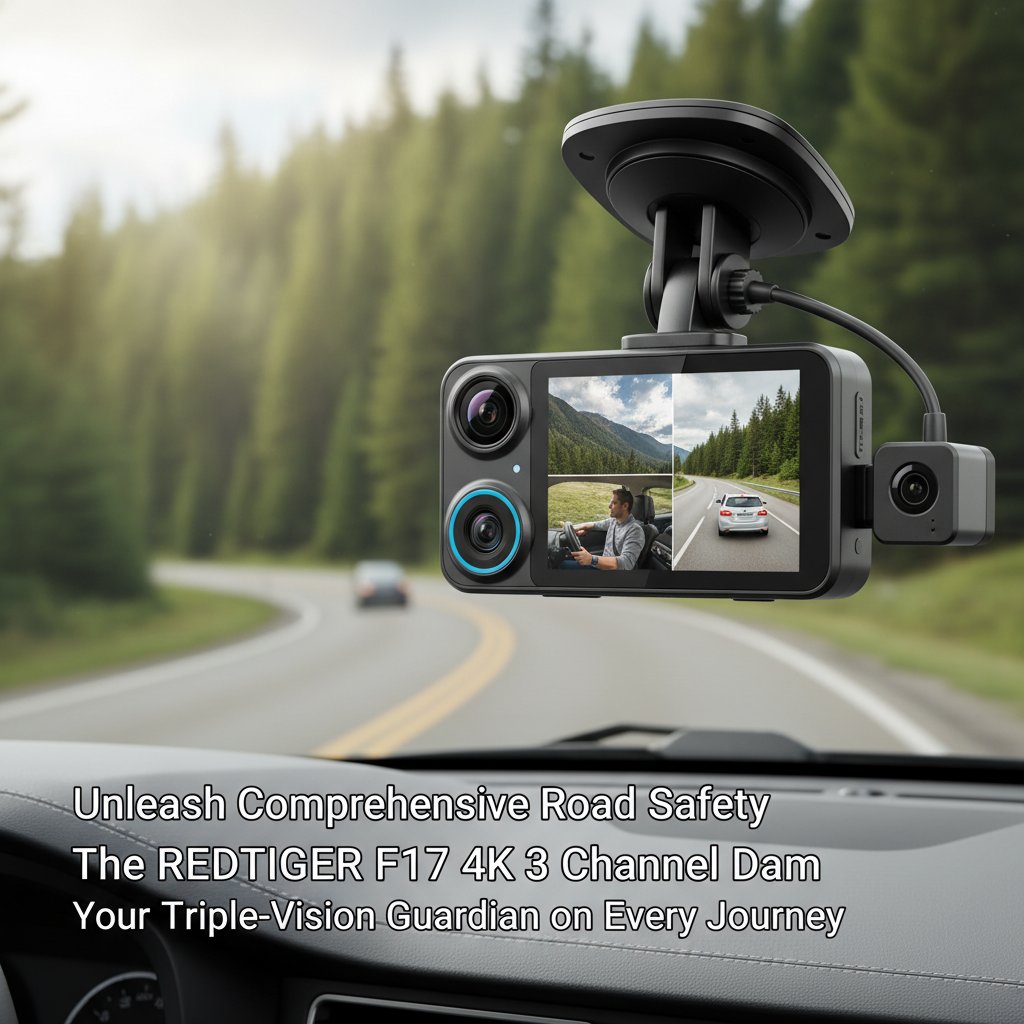 REDTIGER - Unleash Comprehensive Road Safety: The REDTIGER F17 4K 3 Channel Dash Cam – Your Triple-Vision Guardian on Every Journey