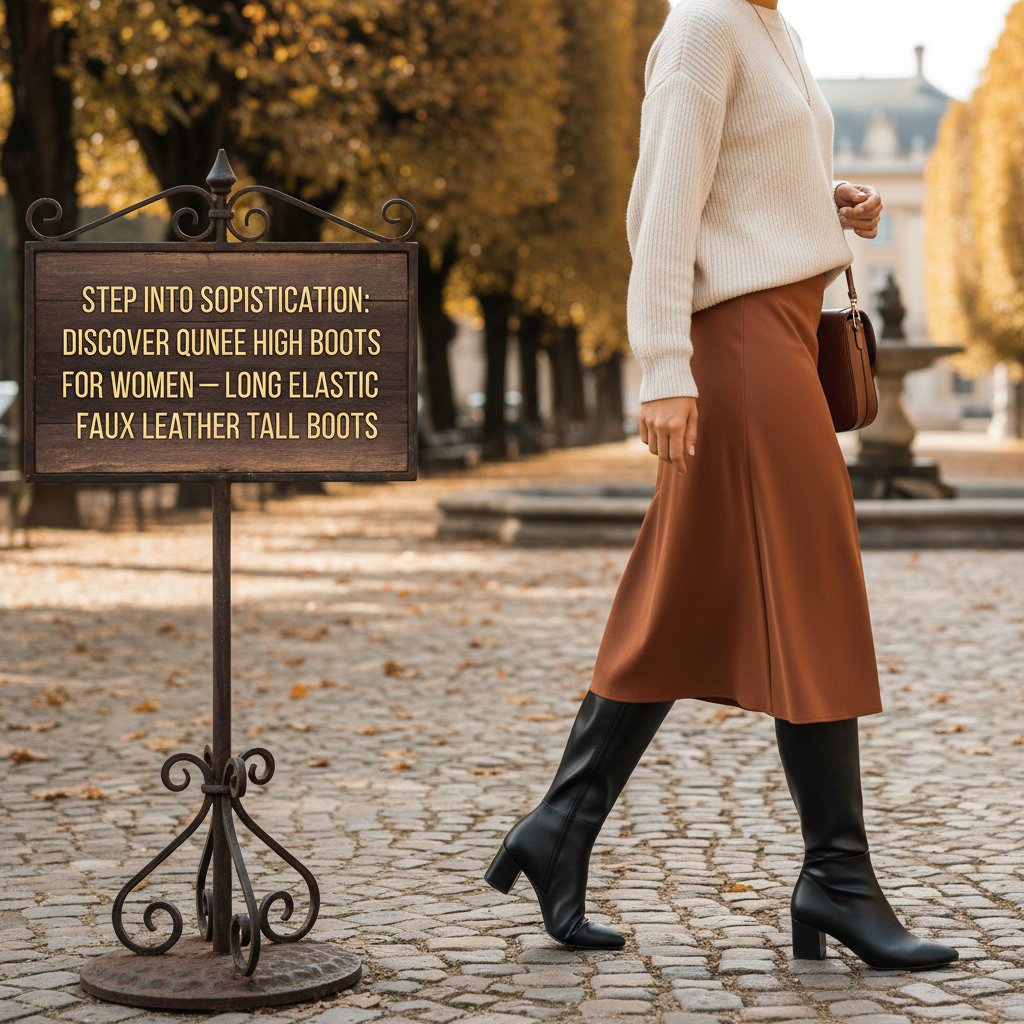 Quorvash - Step into Sophistication: Discover the Quorvash Knee High Boots for Women – Long Elastic Faux Leather Tall Boots