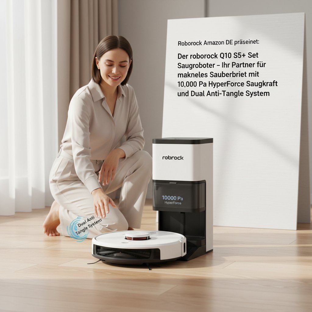Roborock Amazon DE präsentiert: Der roborock Q10 S5+ Set Saugroboter – Ihr Partner für makellose Sauberkeit mit 10.000 Pa HyperForce Saugkraft und Dual Anti-Tangle System