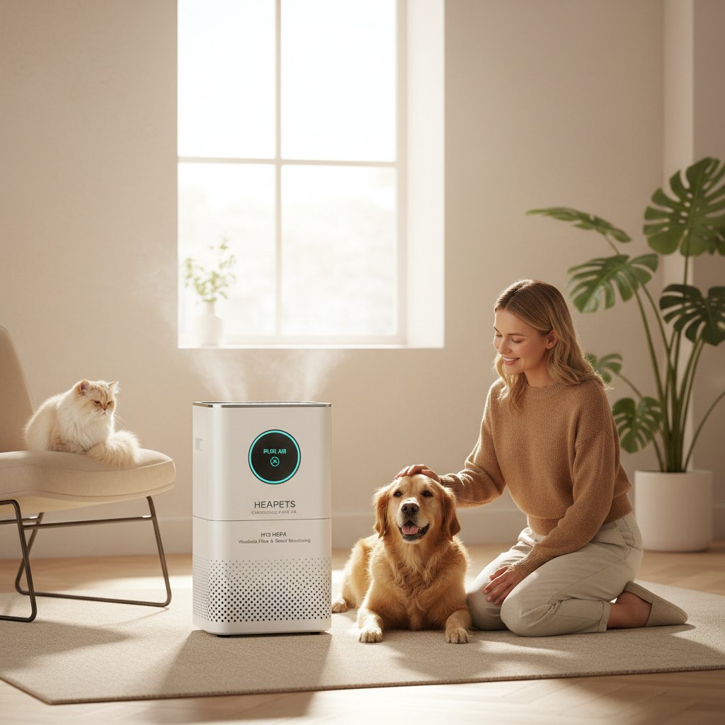 Experience Pure Air with HEAPETS: The Ultimate Pet Air Purifier for Large Homes – H13 HEPA Washable Filter & Smart Monitoring
