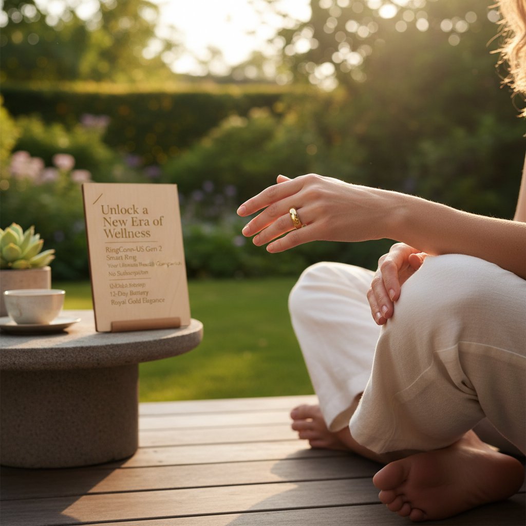 RingConn-US - Unlock a New Era of Wellness: Introducing the RingConn-US Gen 2 Smart Ring – Your Ultimate Health Companion with No Subscription, 12-Day Battery, and Royal Gold Elegance (Size 11)