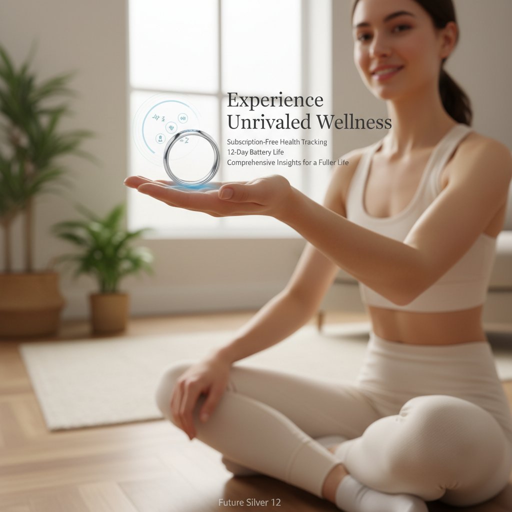 Experience Unrivaled Wellness with the RingConn-US Gen 2 Smart Ring: Subscription-Free Health Tracking, 12-Day Battery Life, and Comprehensive Insights for a Fuller Life (Future Silver 12)
