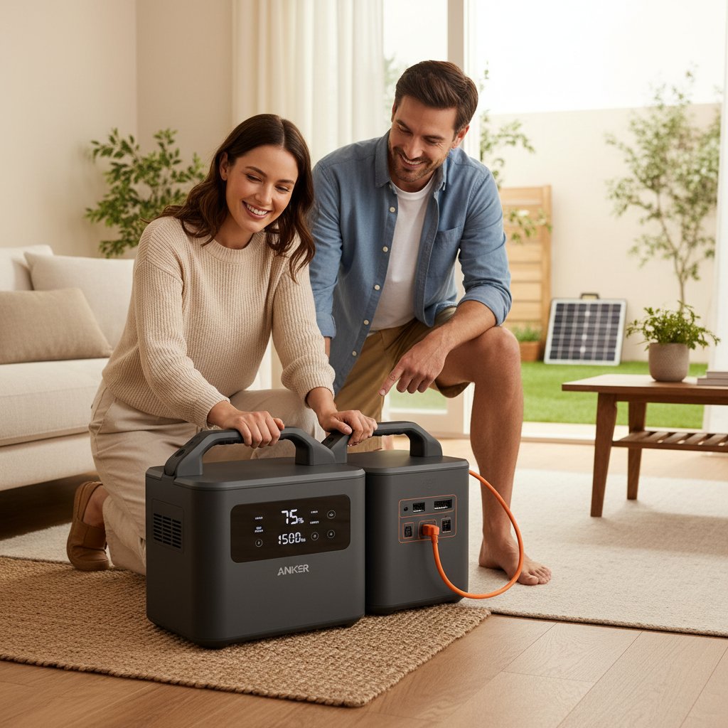 Anker - Unleash Unrivaled Power: The Anker SOLIX C2000 Gen 2 Portable Power Station with Expansion Battery – Your Ultimate Solar Generator for Home Backup, Outages, and Adventure