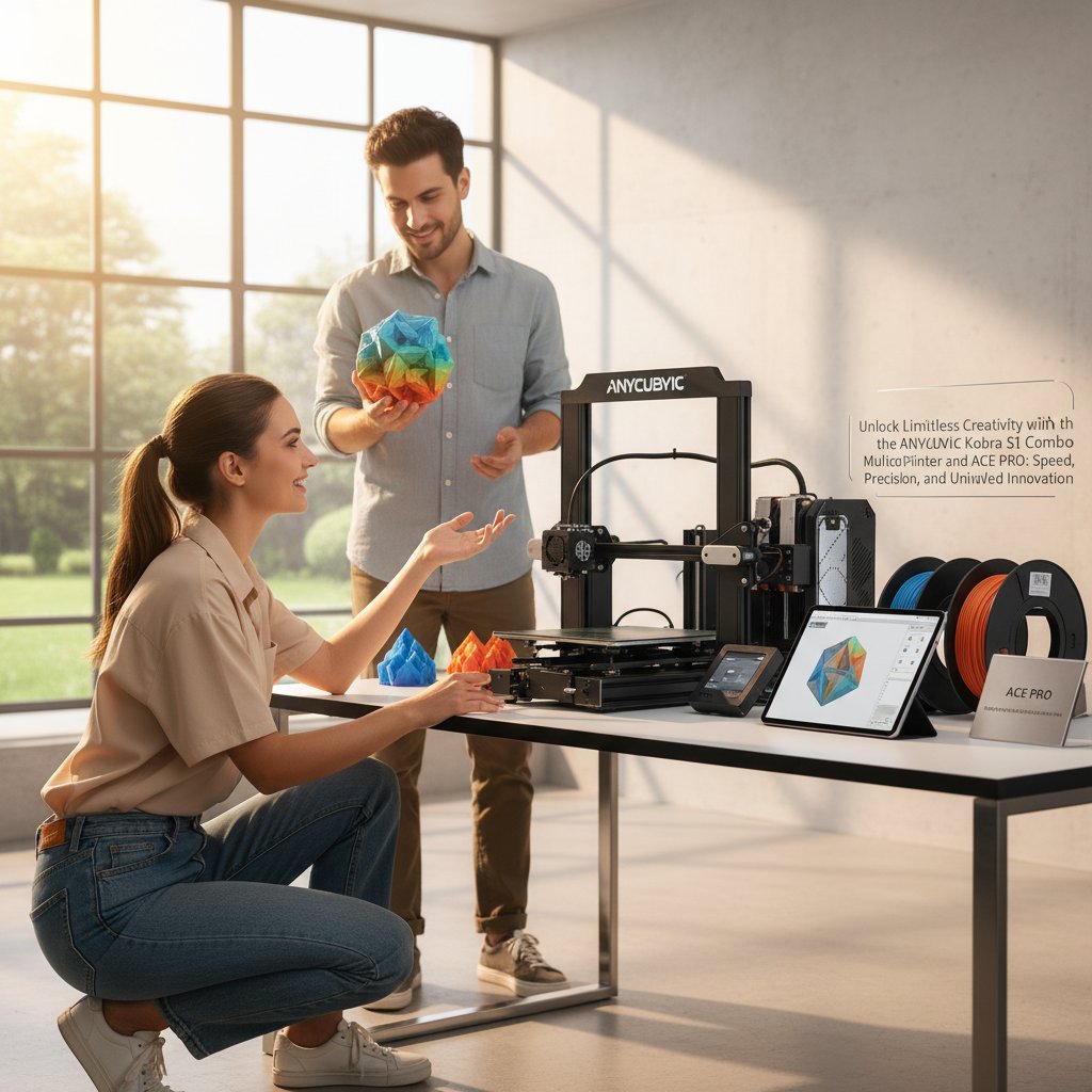 ANYCUBIC - Unlock Limitless Creativity with the ANYCUBIC Kobra S1 Combo Multicolor 3D Printer and ACE PRO: Speed, Precision, and Unrivaled Innovation