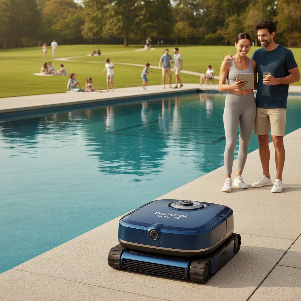 Beatbot - Beatbot Sora 70: Revolutionizing Pool Cleaning with 360° Top-to-Bottom Power, Smart Parking, and 6800 GPH Suction for Pools Up to 3,200 sq. ft in Midnight Blue