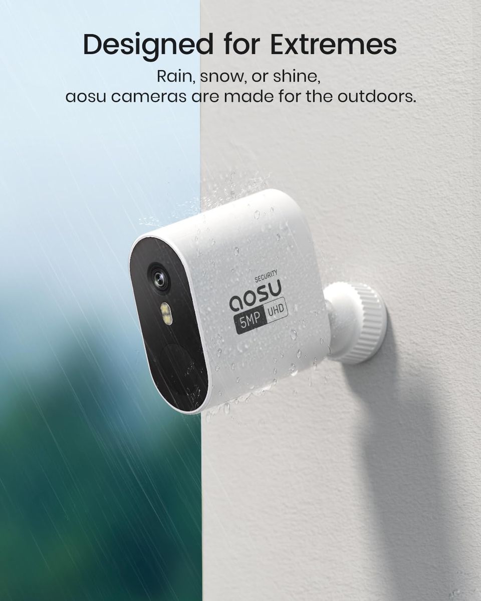 AOSU 5MP/3K Solar Security Cameras: No Hidden Fees