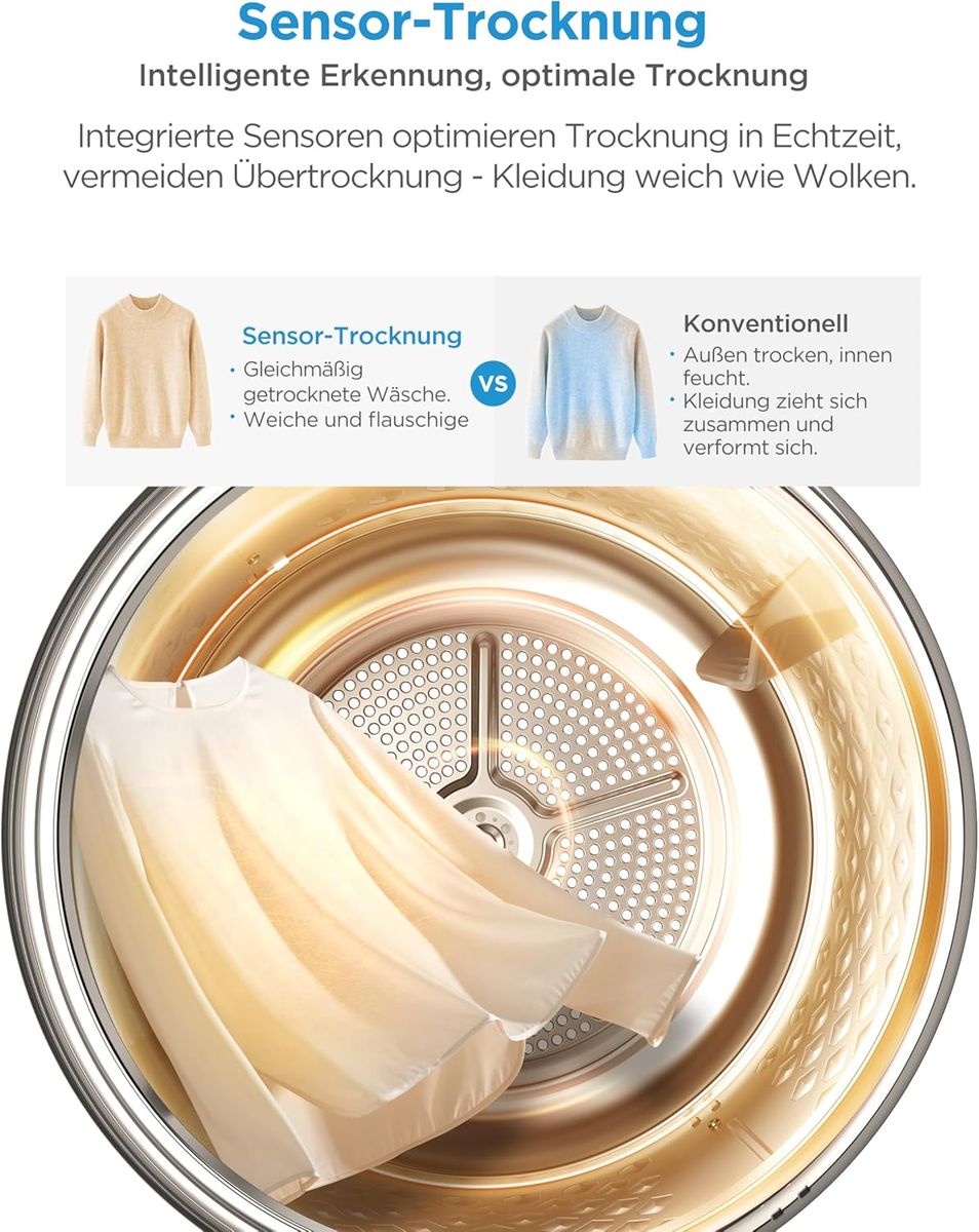 Midea MD11EH80BD: Effizienter 8kg Wärmepumpentrockner mit HealthGuard