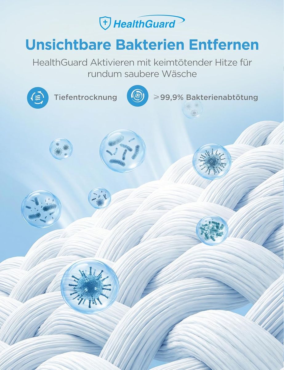 Midea MD11EH80BD: Effizienter 8kg Wärmepumpentrockner mit HealthGuard