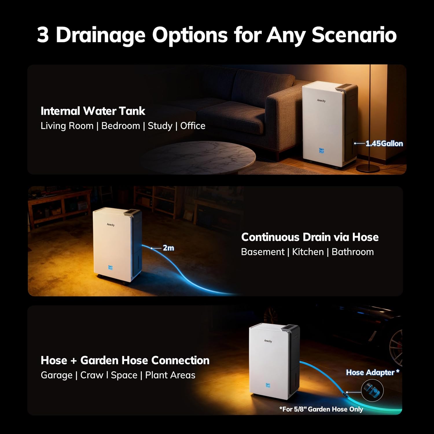 AEOCKY 4500 Sq.Ft Energy Star Most Efficient 2025 Dehumidifier