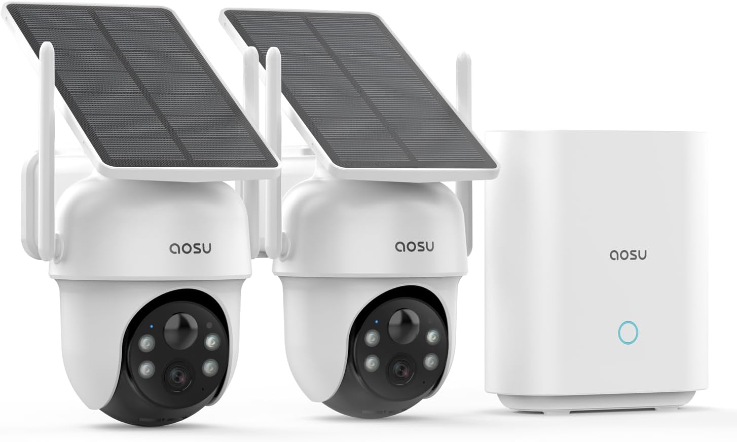 AOSU Solar Security Cameras: No Subscription, 360° Coverage