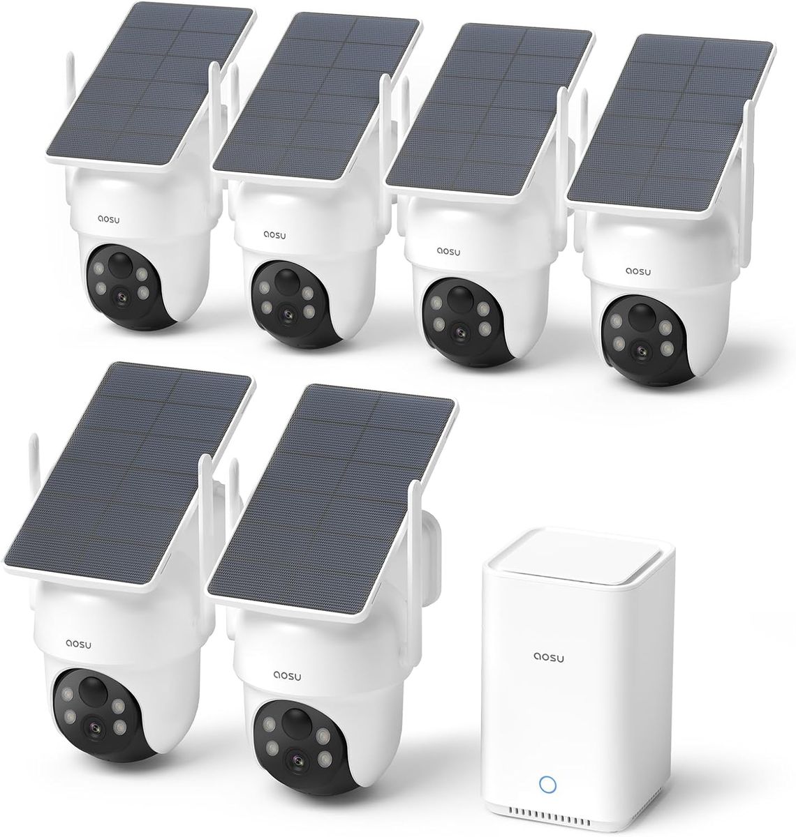 AOSU Solar Security Cameras: No Subscription, 360° Coverage