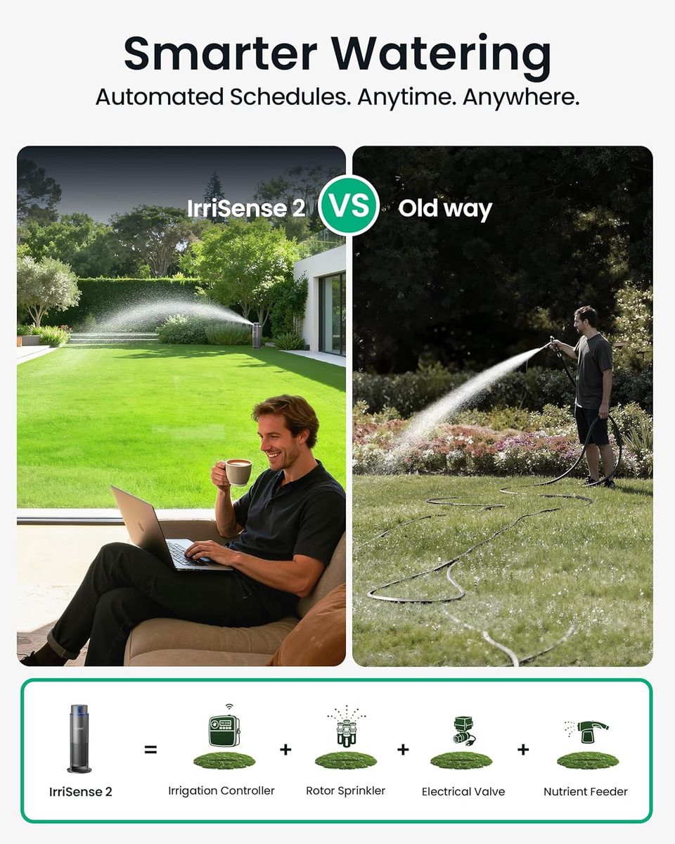 Aiper IrriSense 2: Smart 4-in-1 Watering for Lawns up to 4,800 sq.ft.