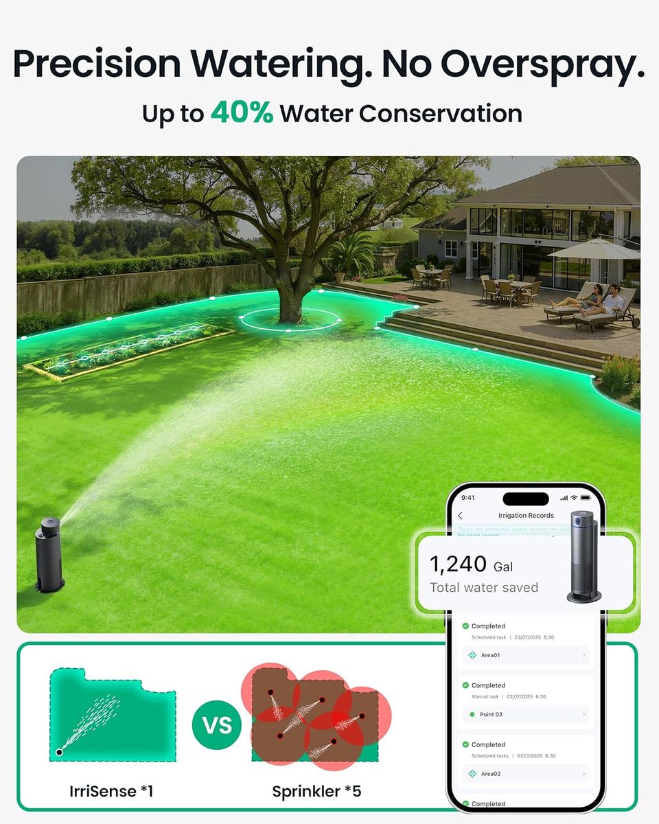Aiper IrriSense 2: Smart 4-in-1 Watering for Lawns up to 4,800 sq.ft.
