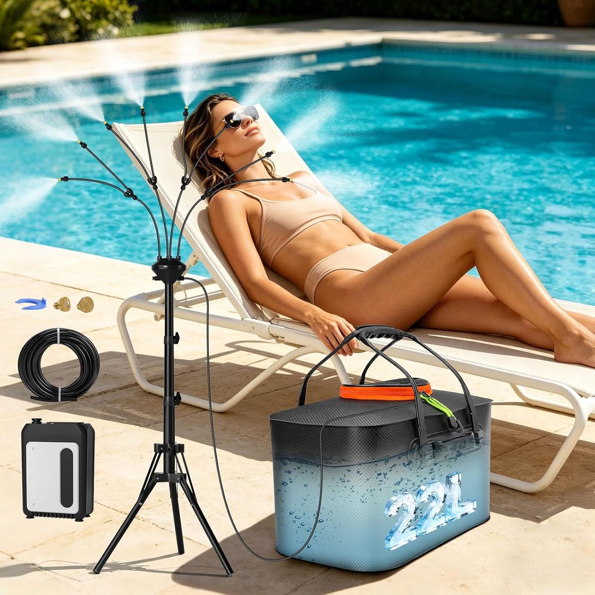 Bonviee 5.3FT Standing Mister: Cool Your Patio Instantly