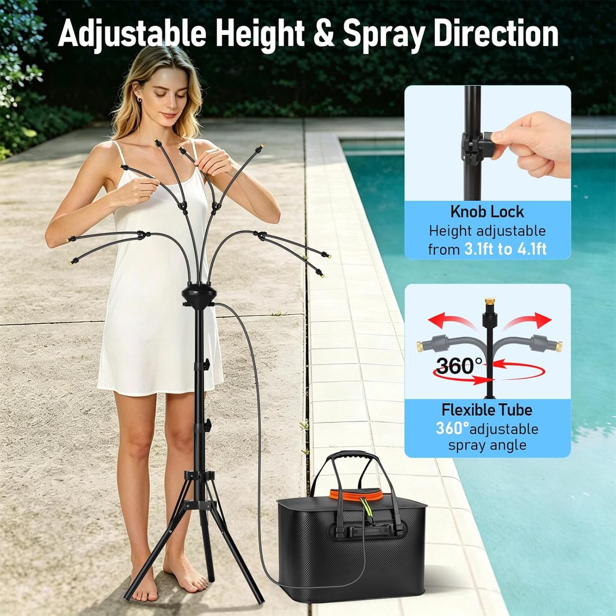 Bonviee 5.3FT Standing Mister: Cool Your Patio Instantly