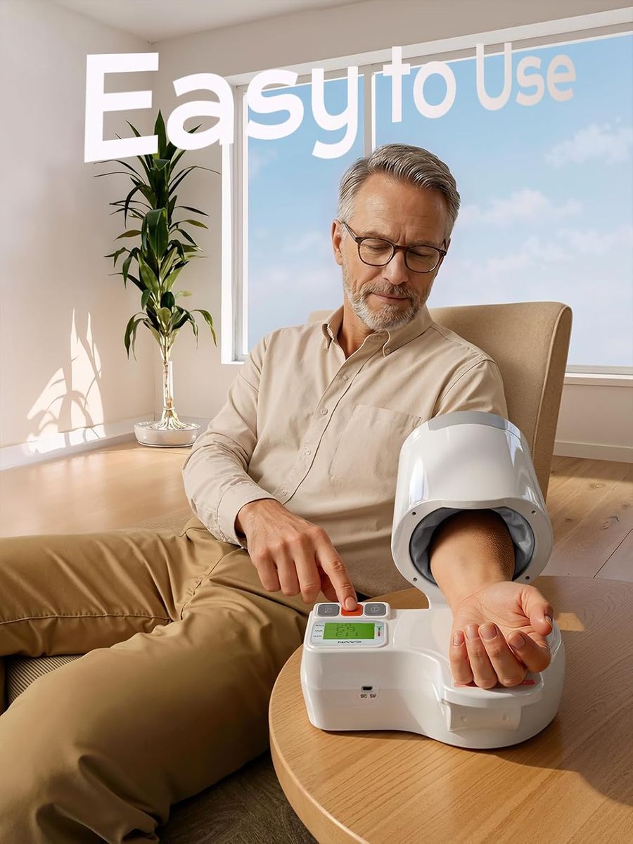 CAVN One-Touch Barrel-Type Blood Pressure Monitor: Smart Home Health
