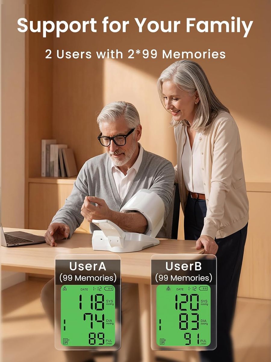 CAVN One-Touch Barrel-Type Blood Pressure Monitor: Smart Home Health