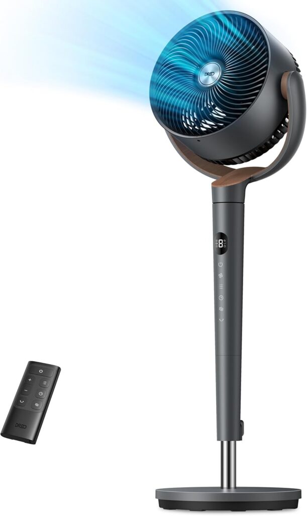 DREO Pedestal Fan – Quiet, Powerful, and Smart for Your Bedroom