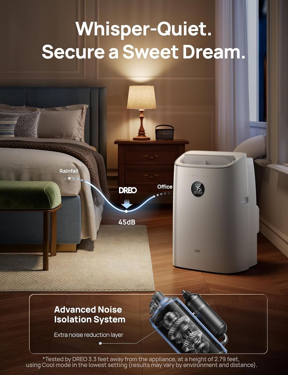 DREO Portable AC 319S: Smart 10000 BTU Cooling, Quiet & Drainage-Free