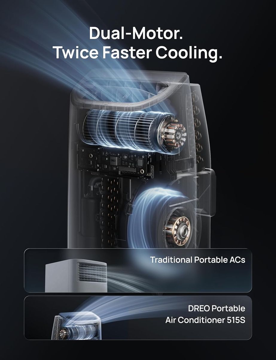 DREO Portable Air Conditioner 515S: Quiet, Smart, Drainage-Free Comfort