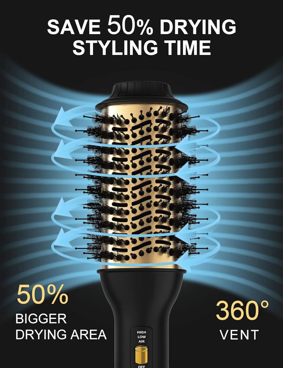 LANDOT Hair Blow Dryer Brush - 60mm Oval Volumizer