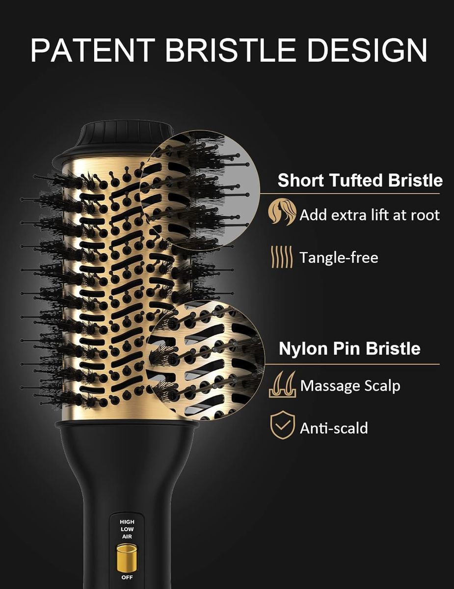 LANDOT Hair Blow Dryer Brush - 60mm Oval Volumizer