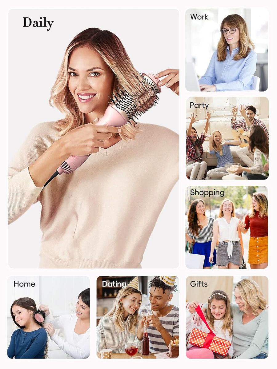 LANDOT Hair Blow Dryer Brush: One-Step Volumizer & Styler