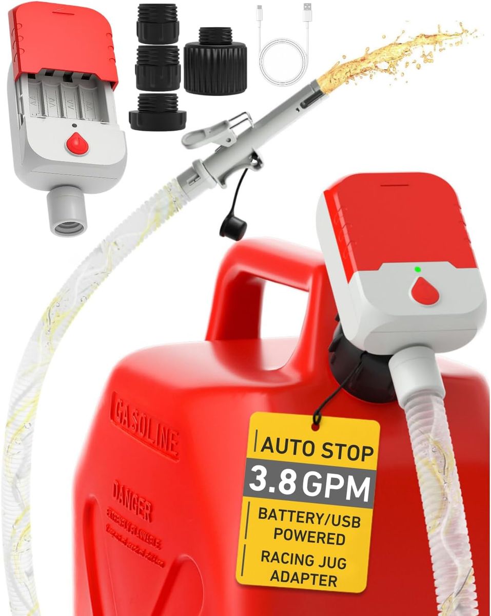 MISFANS Auto-Stop Fuel Transfer Pump – Cordless, 3.8 GPM