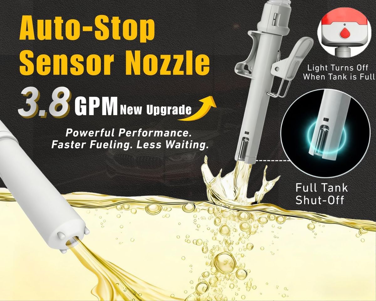 MISFANS Auto-Stop Fuel Transfer Pump – Cordless, 3.8 GPM