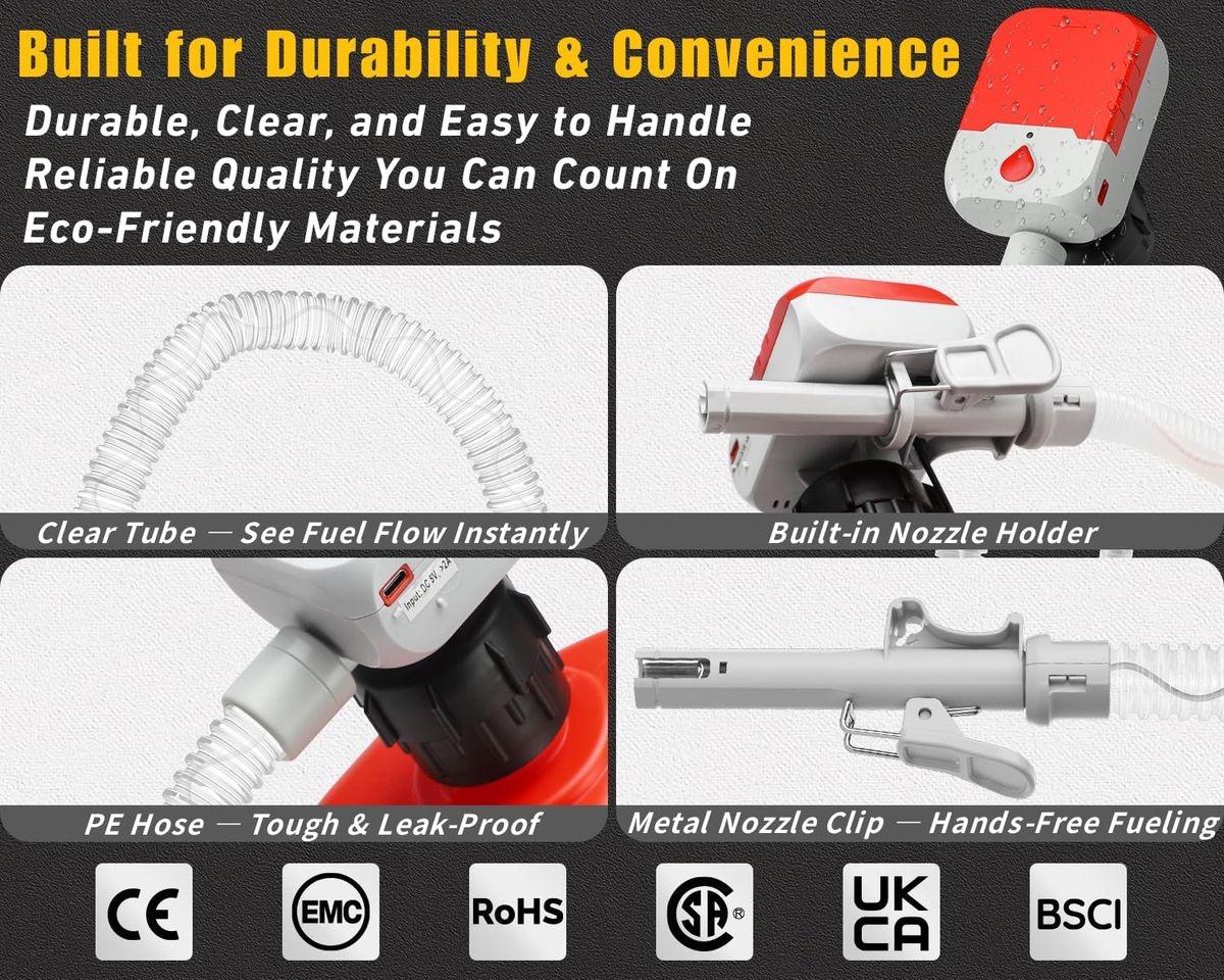 MISFANS Auto-Stop Fuel Transfer Pump – Cordless, 3.8 GPM