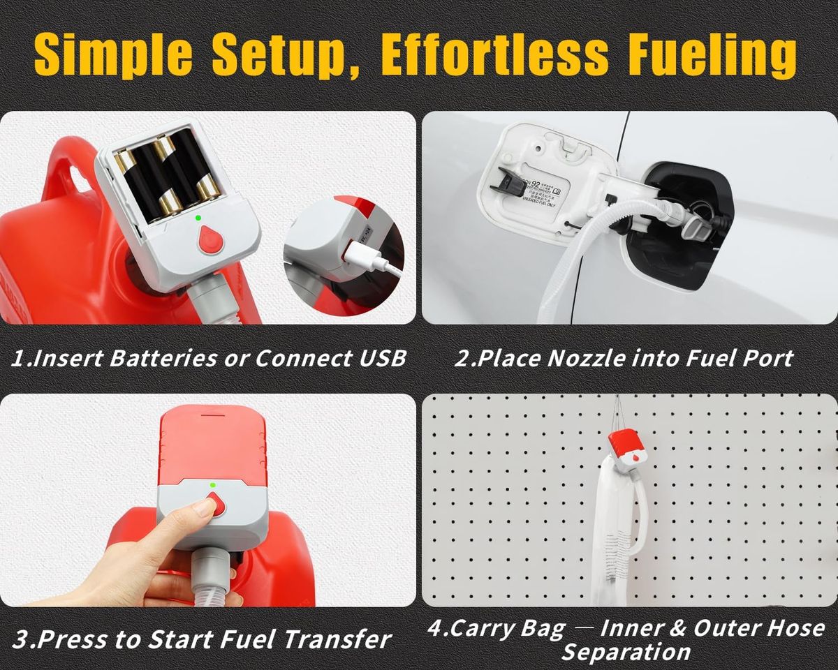 MISFANS Auto-Stop Fuel Transfer Pump – Cordless, 3.8 GPM
