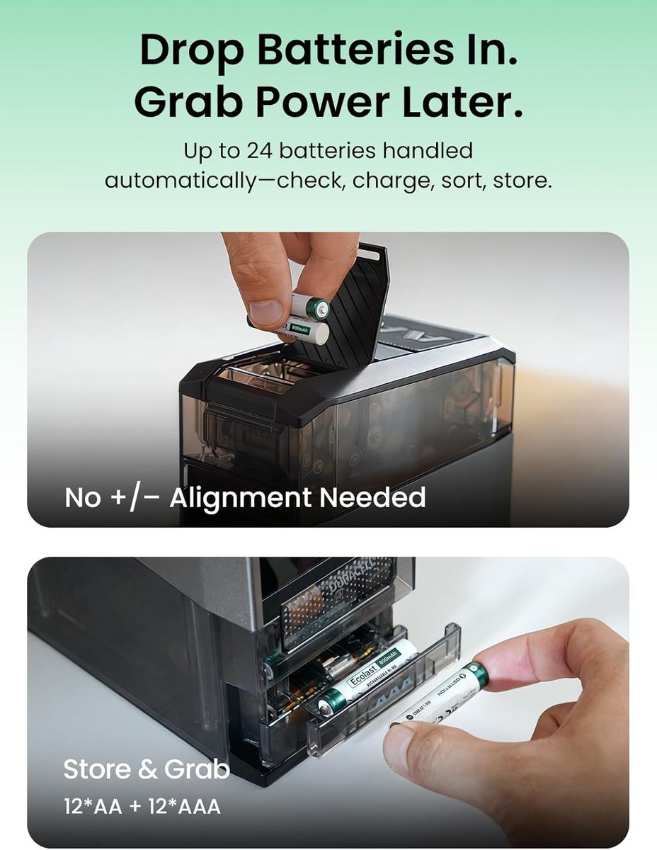 OSTATION Ostation 2 Pro: Smart AA/AAA Battery Charger Hub