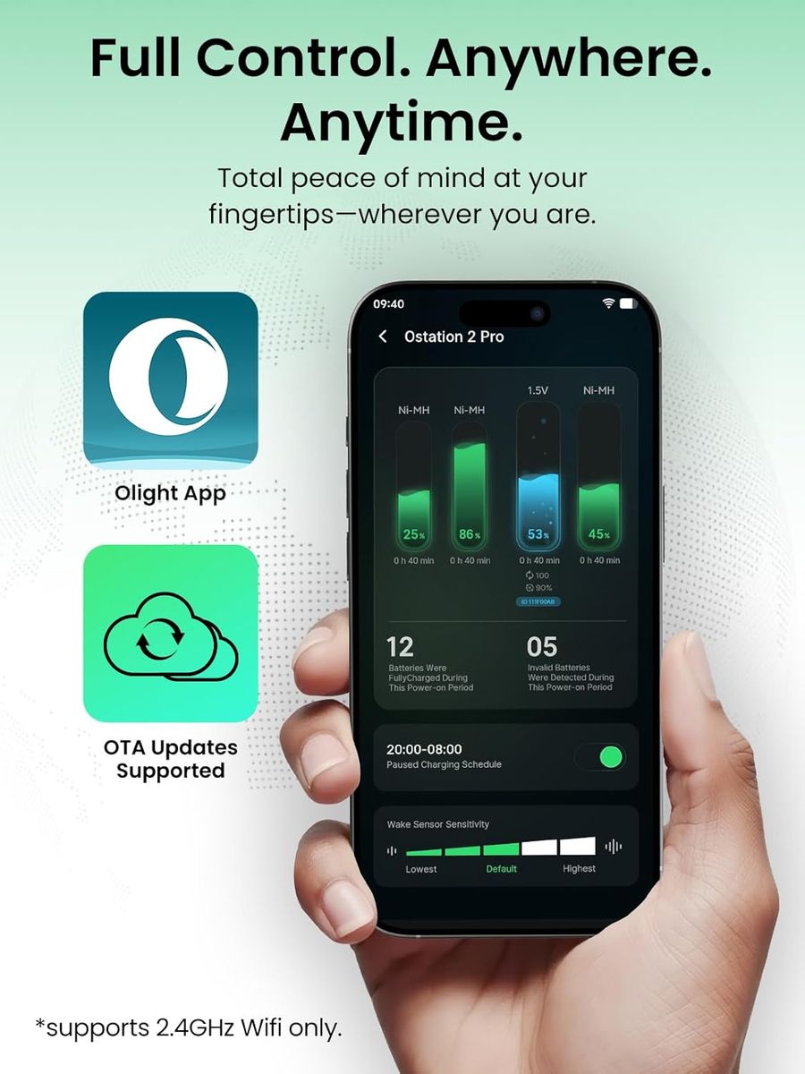 OSTATION Ostation 2 Pro: Smart AA/AAA Battery Charger Hub
