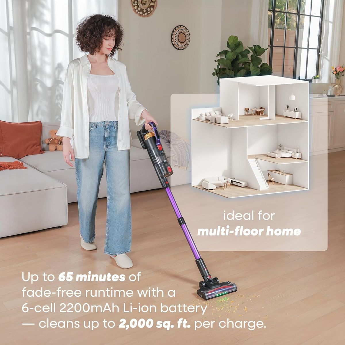 UNINELL HOME UV2: 48000Pa, 65Min Runtime Cordless Vacuum