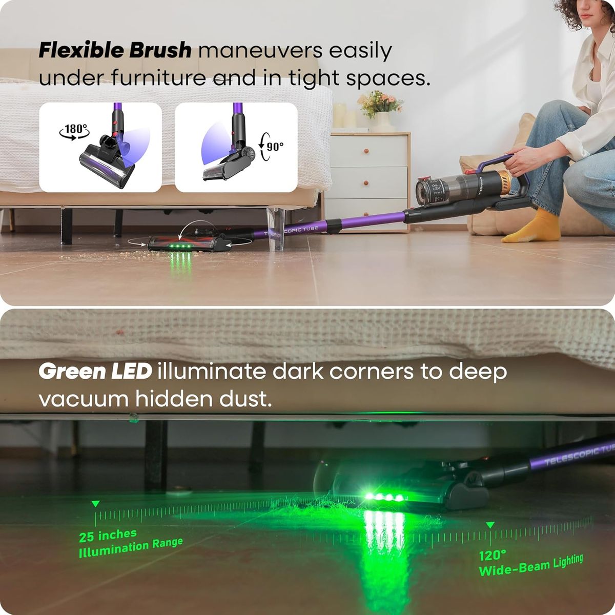 UNINELL HOME UV2: 48000Pa, 65Min Runtime Cordless Vacuum