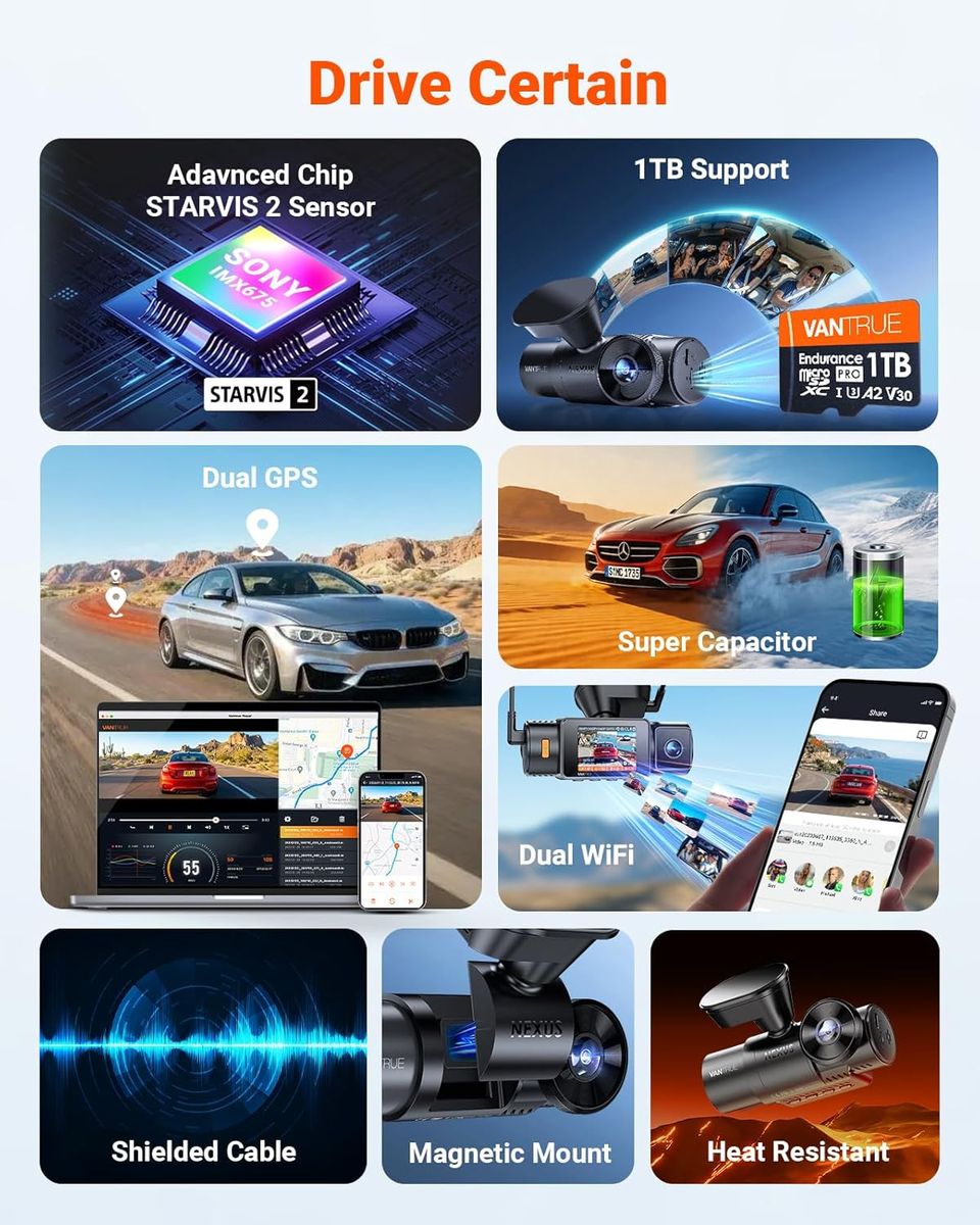 Vantrue New N4S: Superior 3-Channel Dash Cam with STARVIS 2 Night Vision