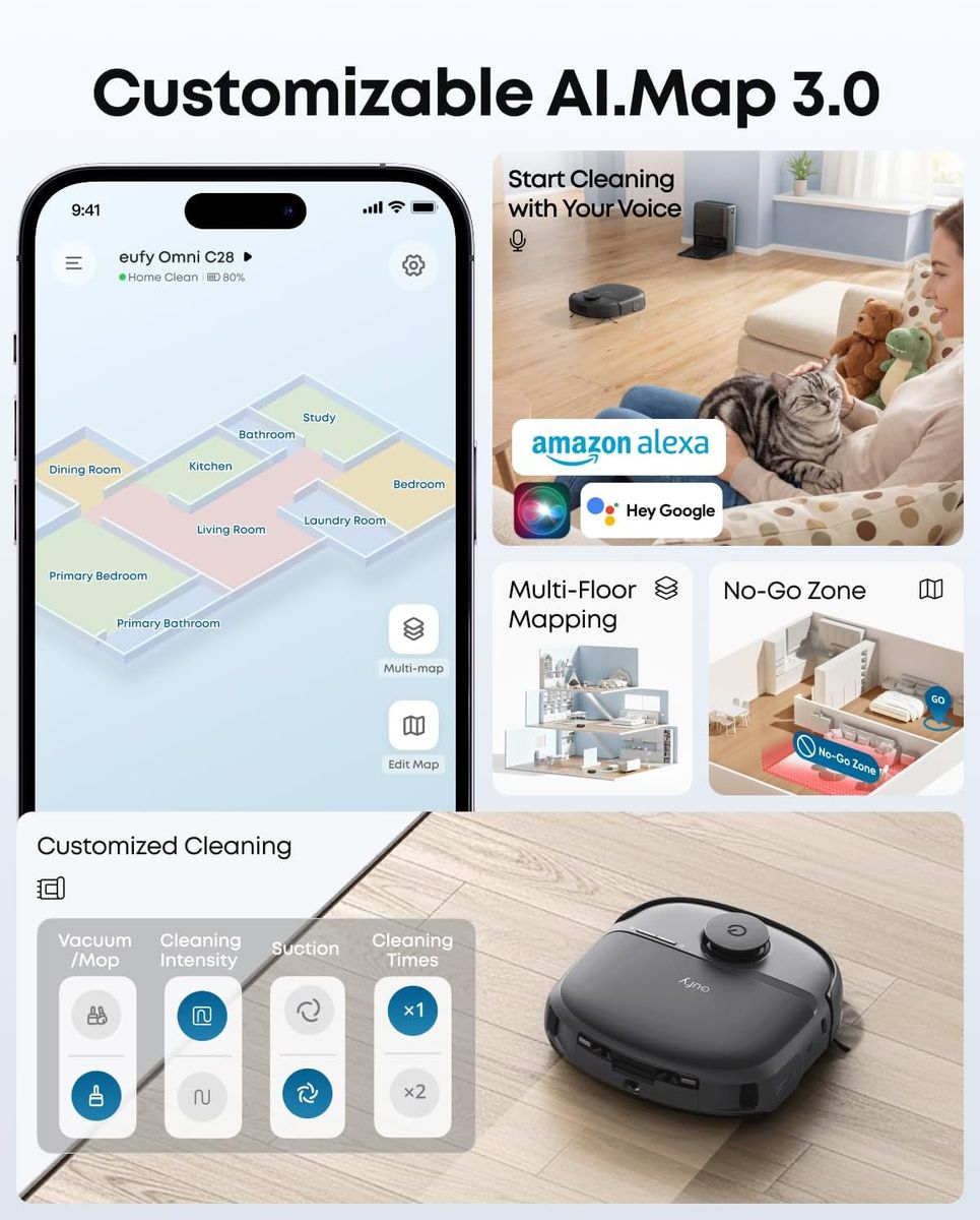 eufy C28 Robot Vacuum & Mop: Power, Precision, & Pet-Friendly