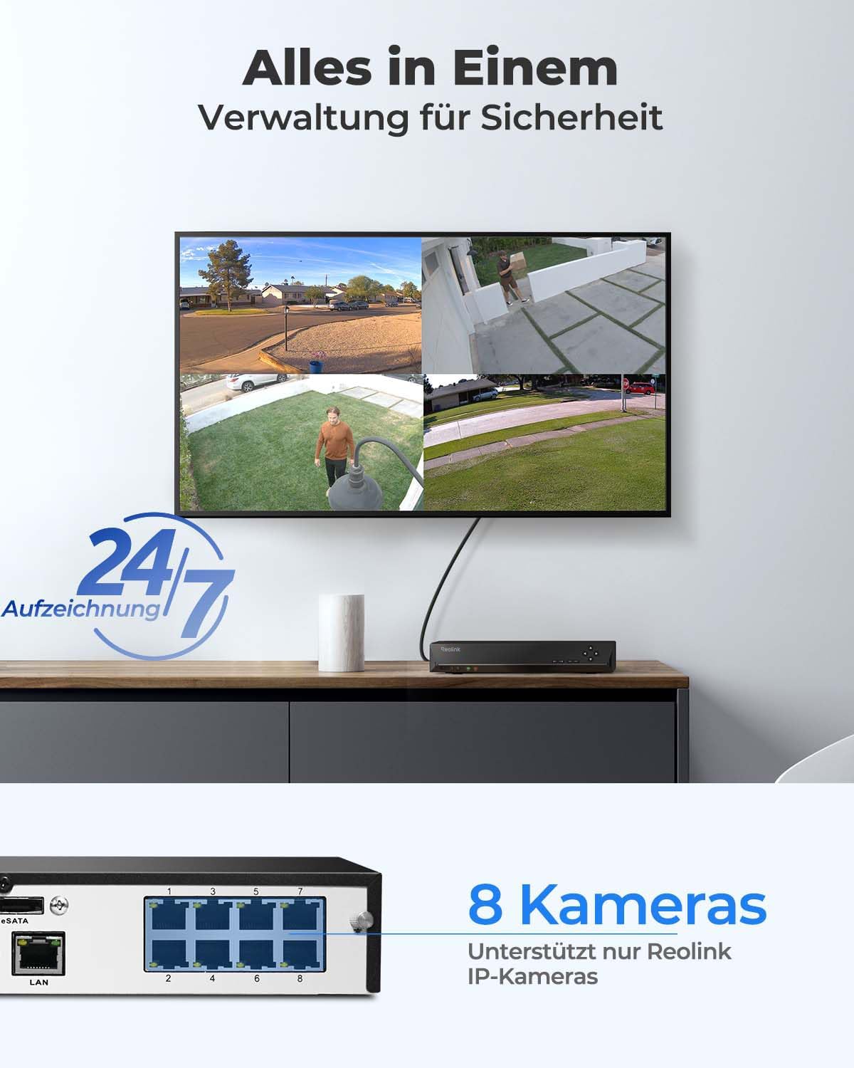 Reolink RLN8-410-B: Ihr zuverlässiger NVR für 8-Kanal-Überwachung
