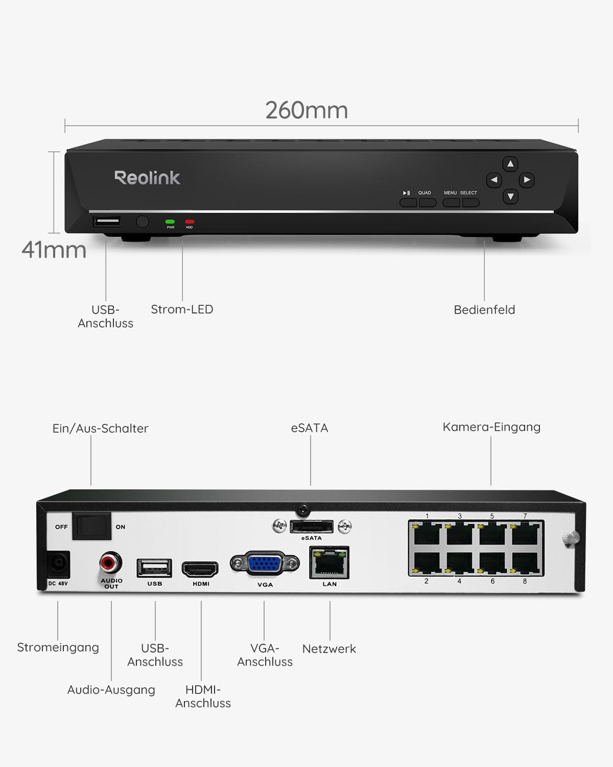 Reolink RLN8-410-B: Powerful 8-Channel NVR for Smart Security